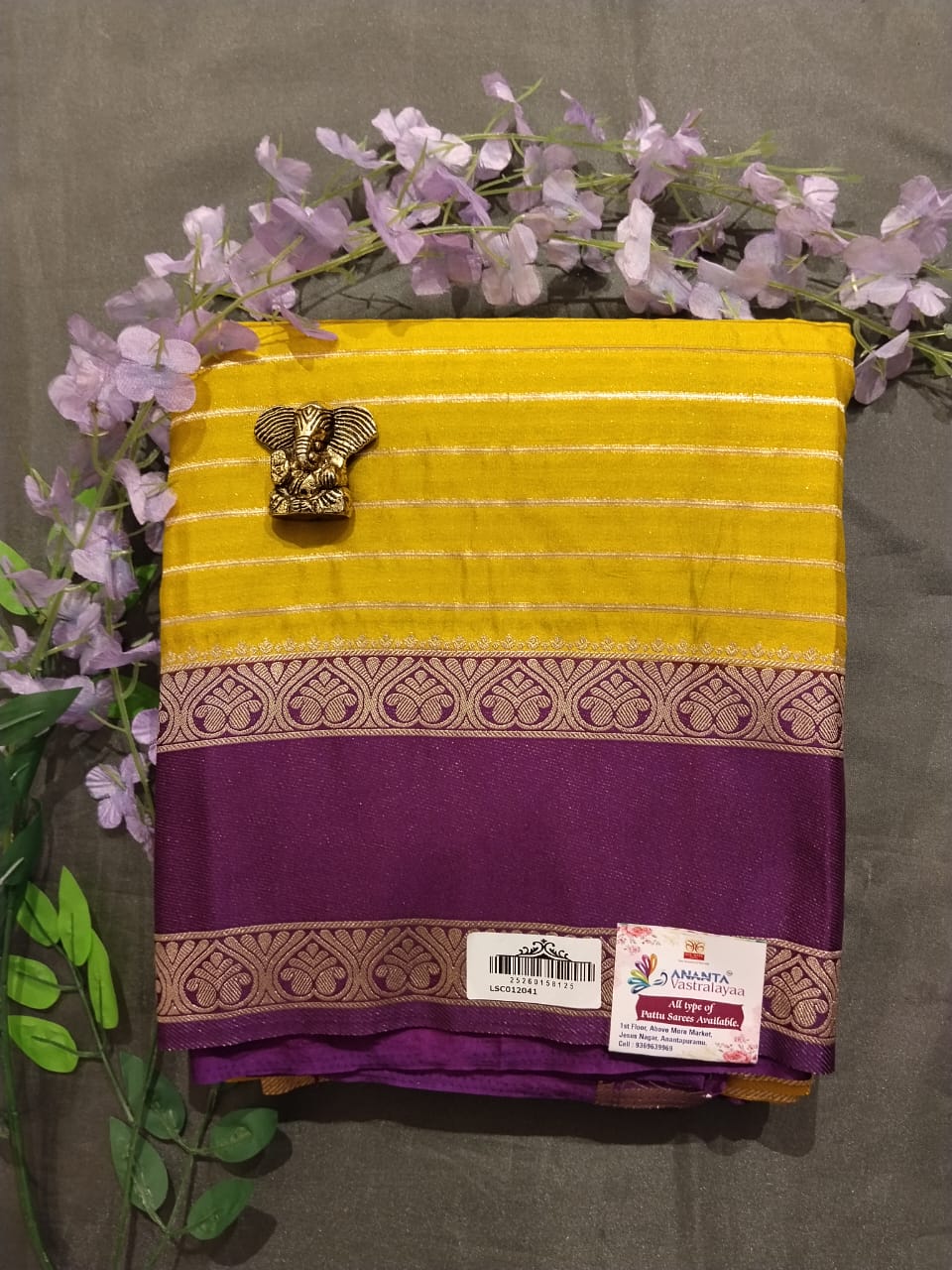 Maroon Chinon Crepe Saree with Gap Border