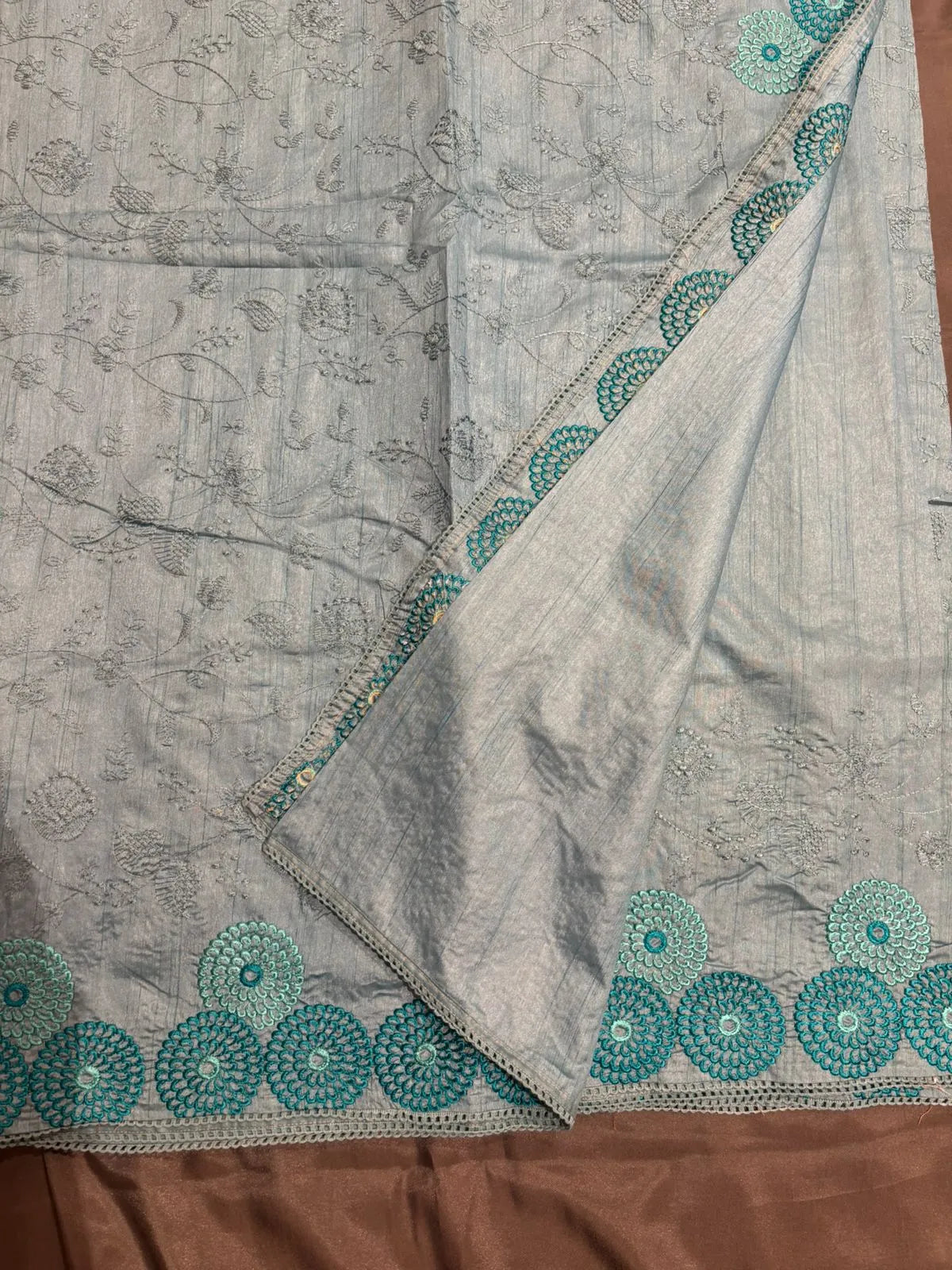 Sky Blue Soft Raw Silk Saree