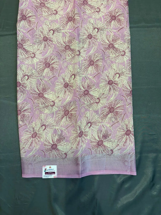 Brown Printed Cotton Saree