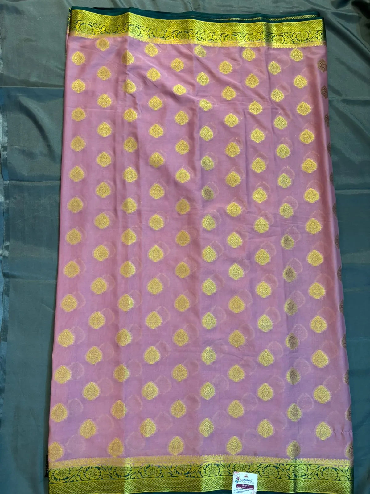 Pink Mysore Crap Silk Saree