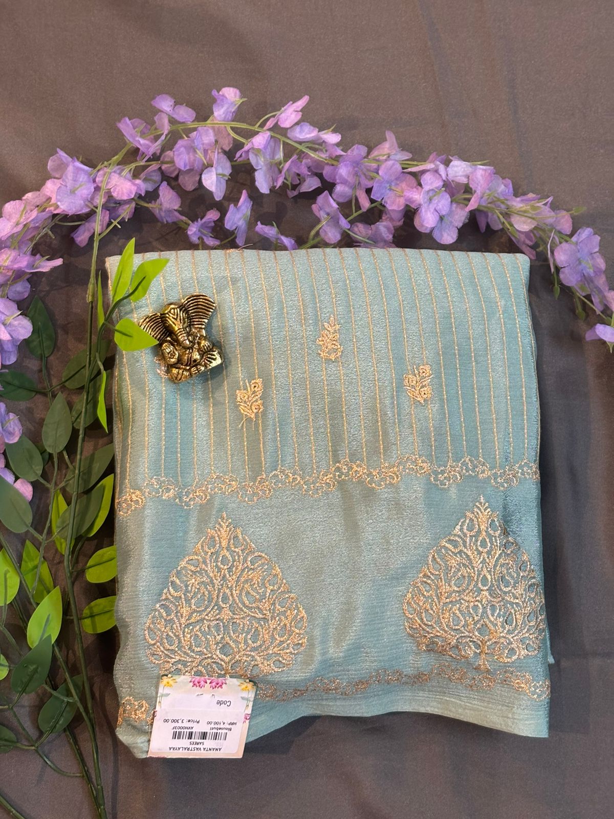 Peacock Blue Georgette Saree