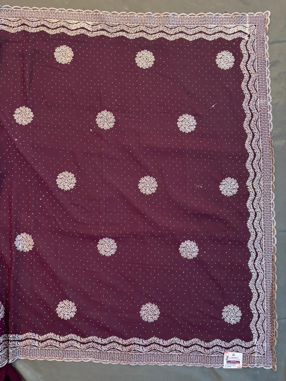 Purple Chiffon Saree