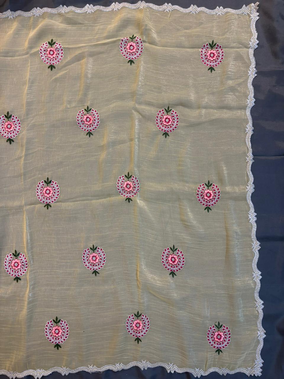Yellow color Zimichoo saree