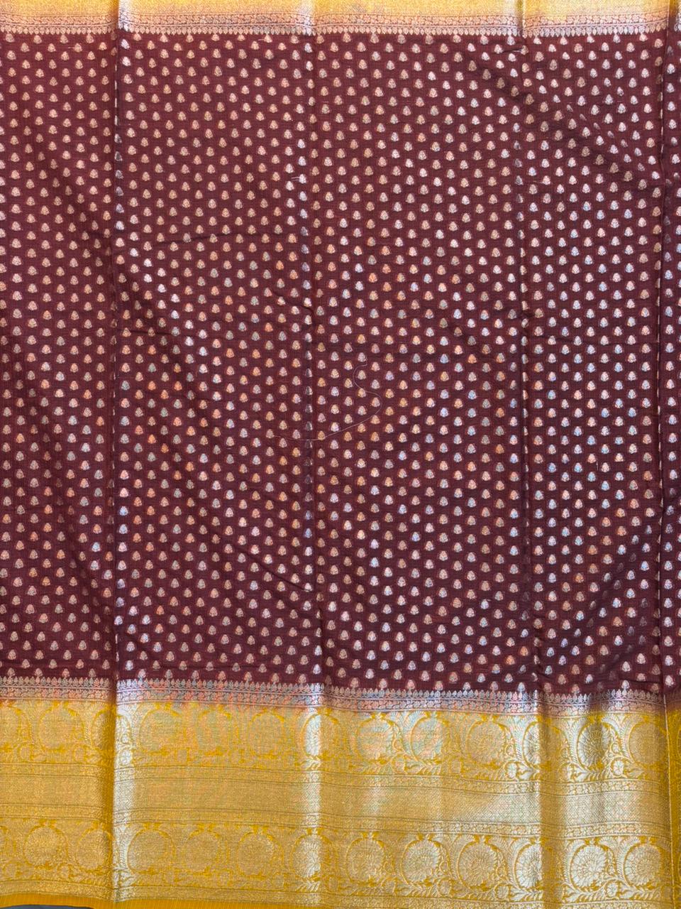 Vintage Brown Kaddi Georgette Saree