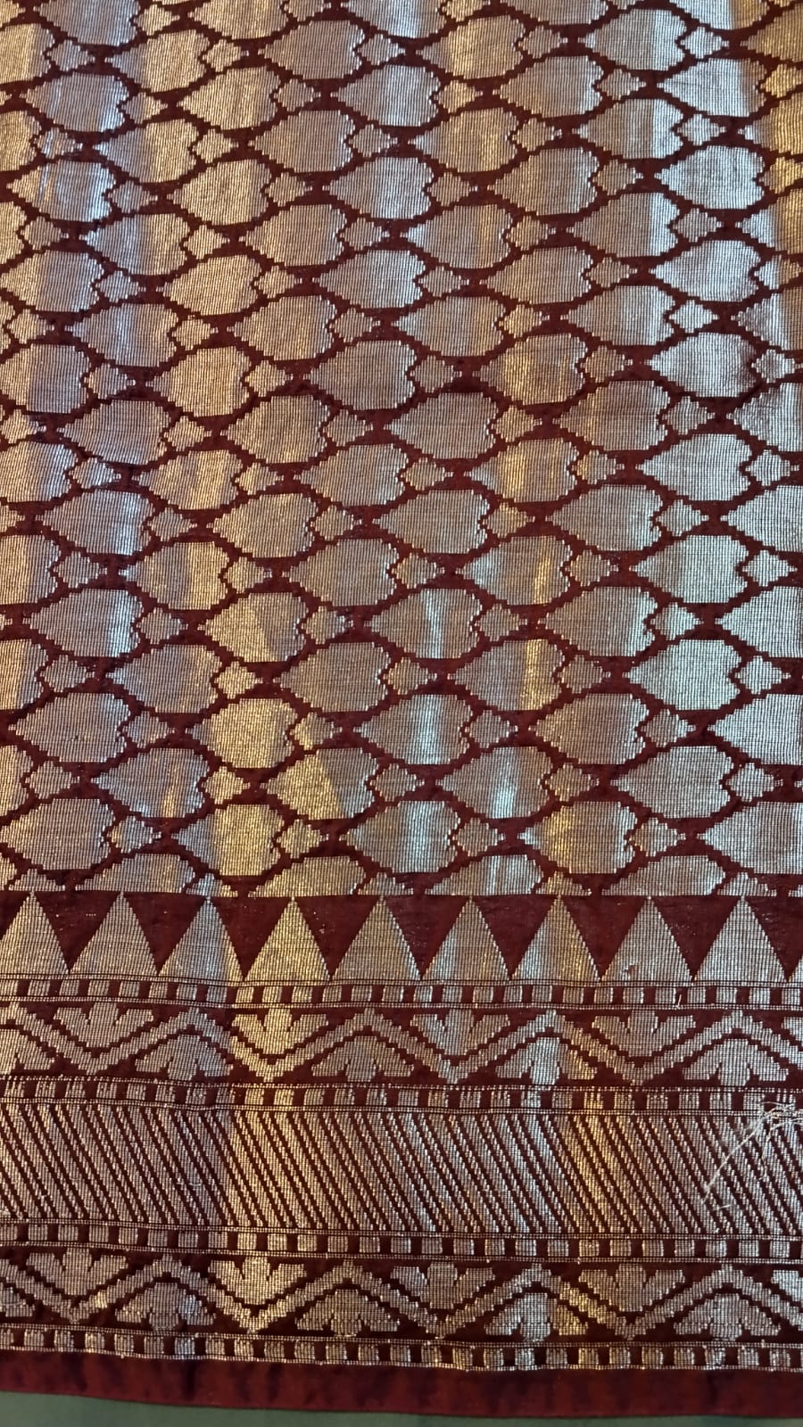 Maroon Raw Mango Silk Saree with Gold Zari