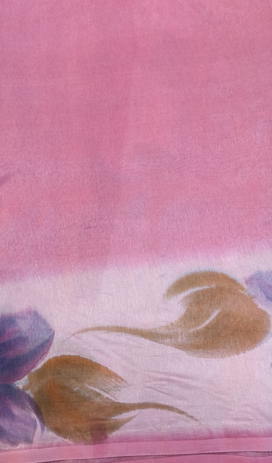 Baby Pink Pure Raw Mango Silk Saree with Hand Work