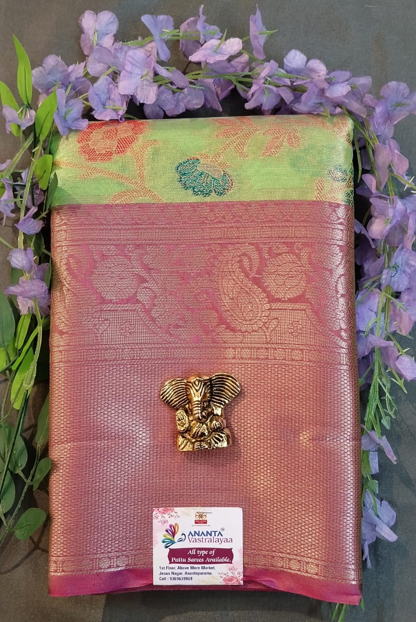 Lemon Yellow Kanchi Silk Saree with Pichwai Work