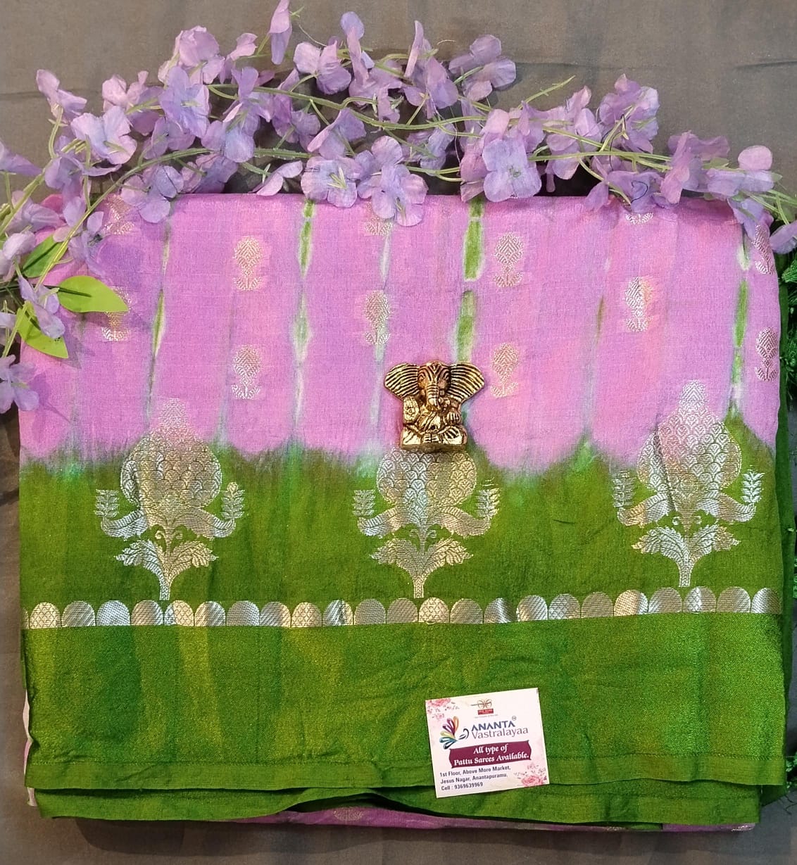 Baby Pink & Mustard Raw Mango Silk Saree