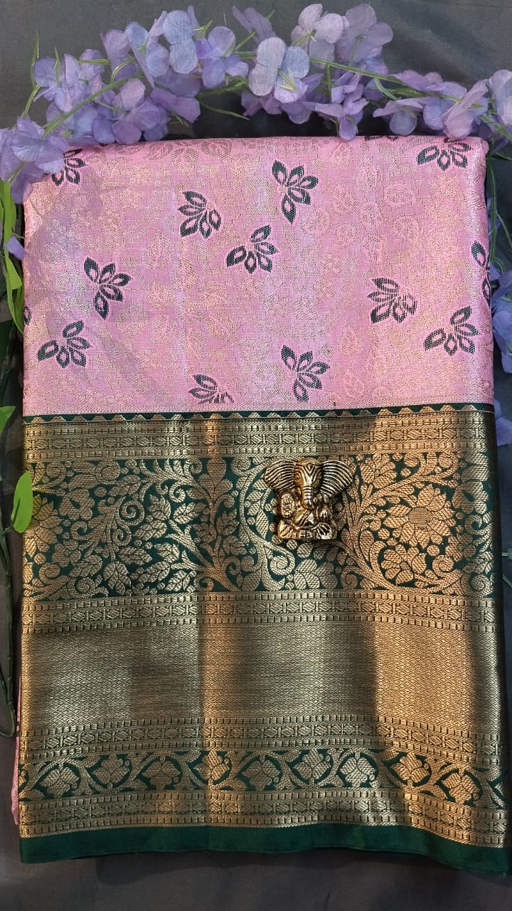 Baby Pink Kanchi Pattu Silk Saree