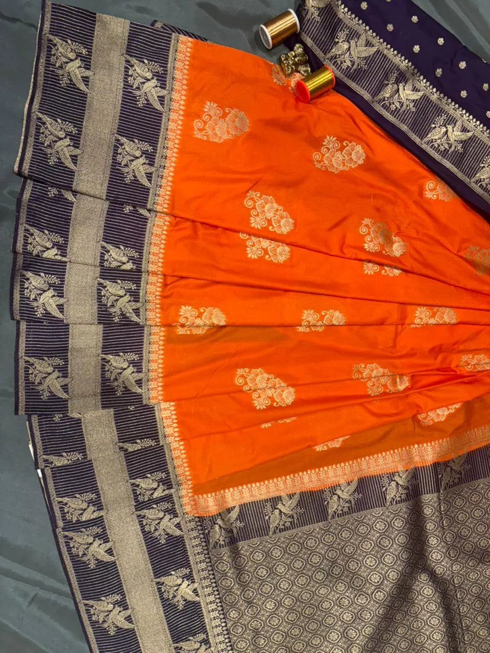 Oreng Mango Silk Saree