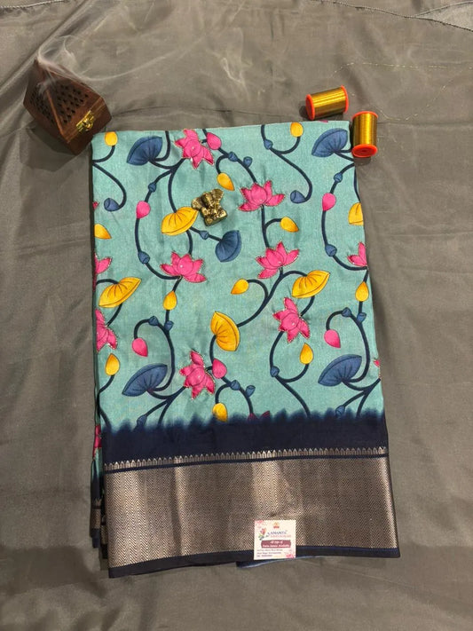 Wine Colour Dola Silk Saree