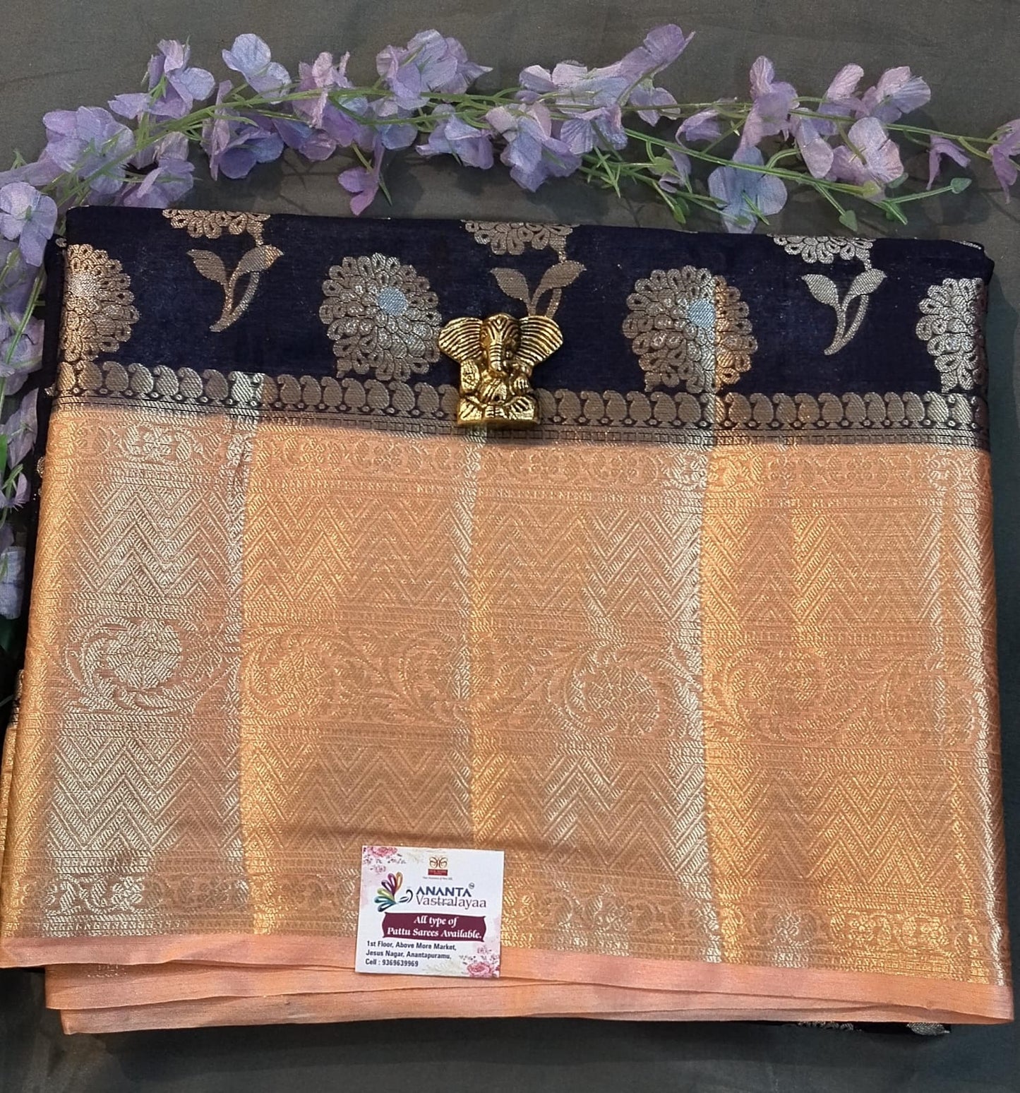 Mustard Yellow Jarget Silk Saree with Big Buttas