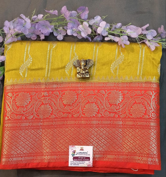 Mehandi Green Kacha Mango Silk Saree