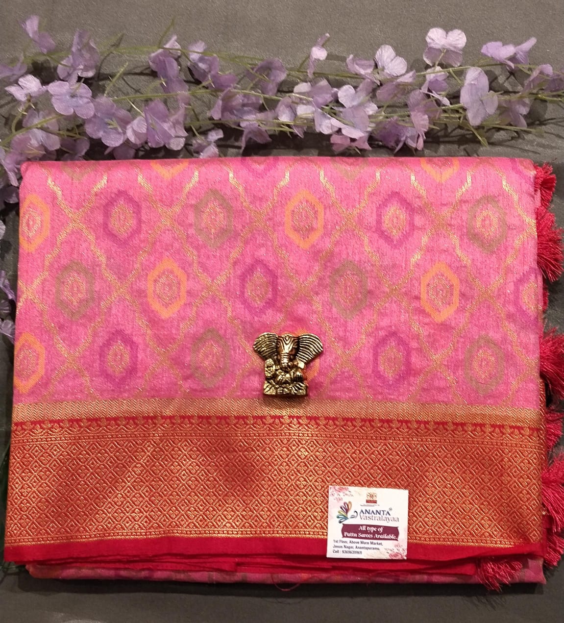 Maroon Nylon Dola Silk Saree with Zari Work