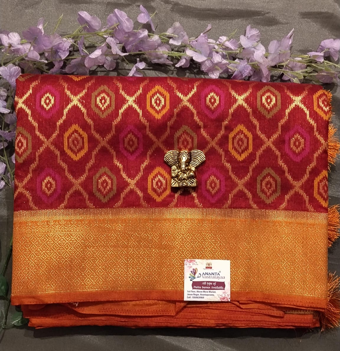 Maroon Nylon Dola Silk Saree with Zari Work