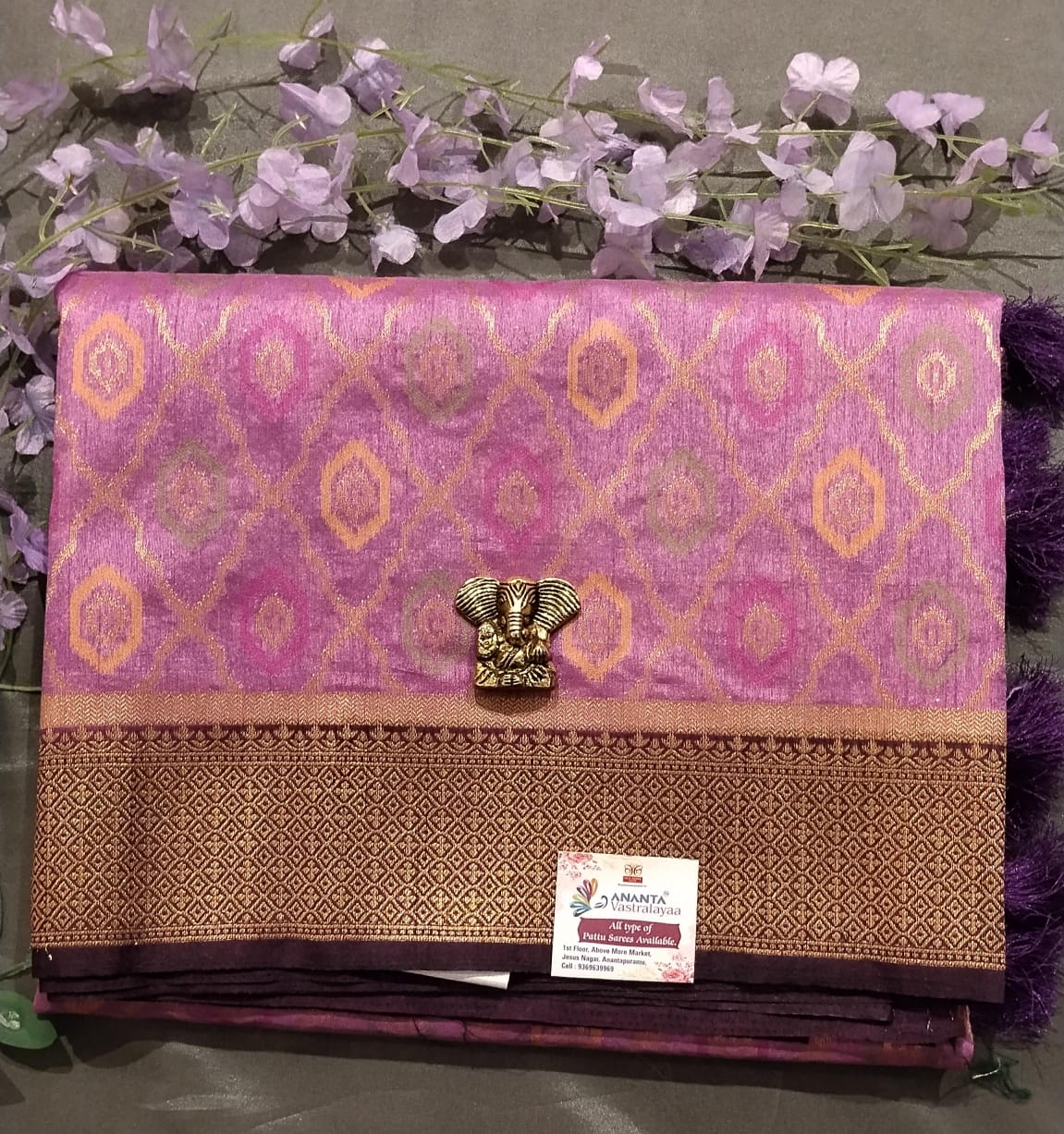 Maroon Nylon Dola Silk Saree with Zari Work