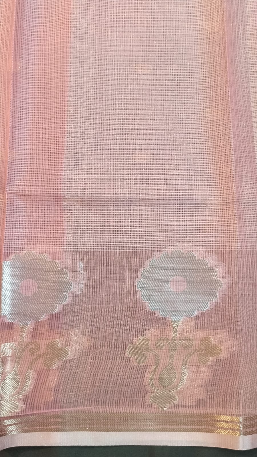 Baby Pink Pure Kota Silk Saree with Zari Work