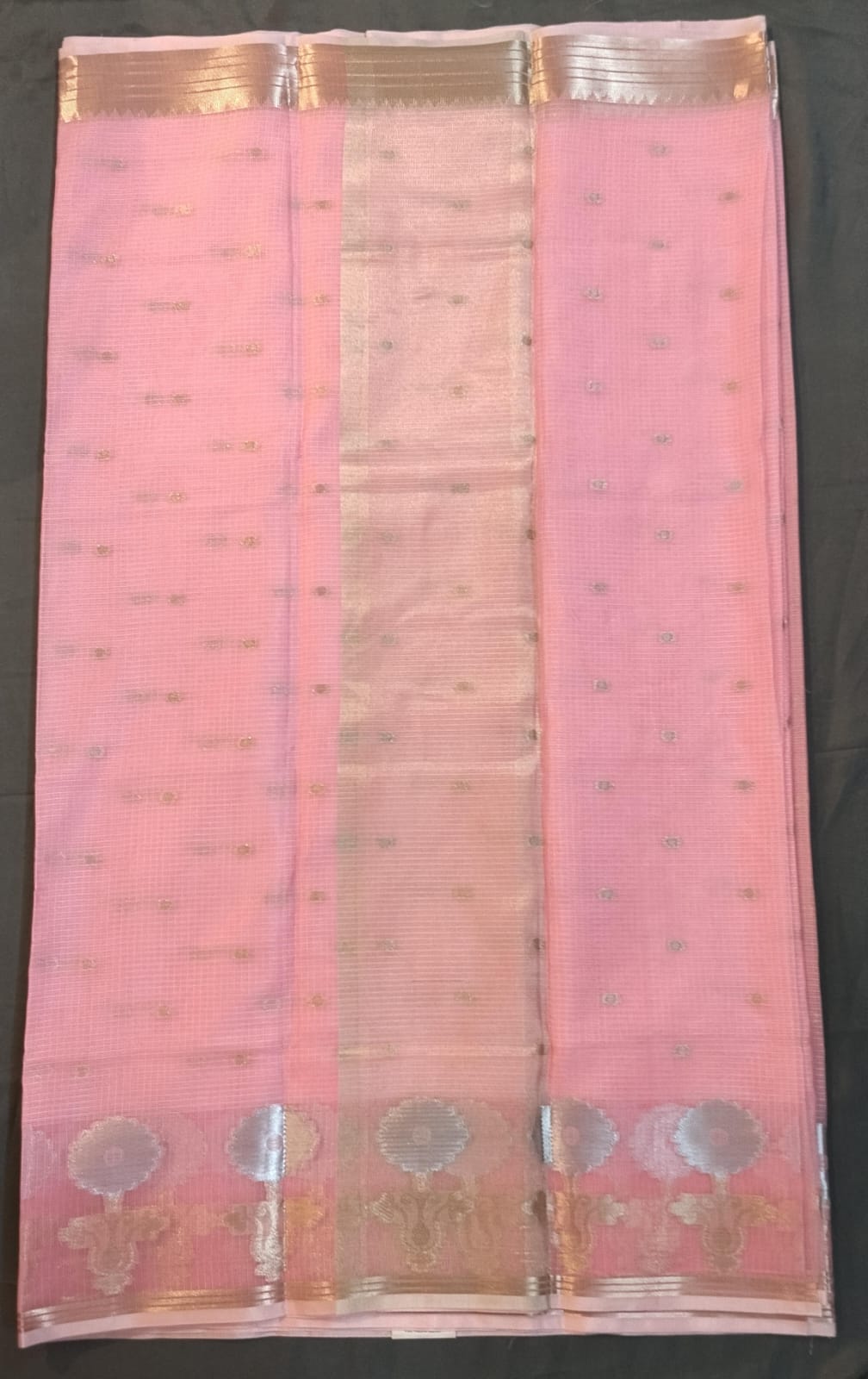 Baby Pink Pure Kota Silk Saree with Zari Work