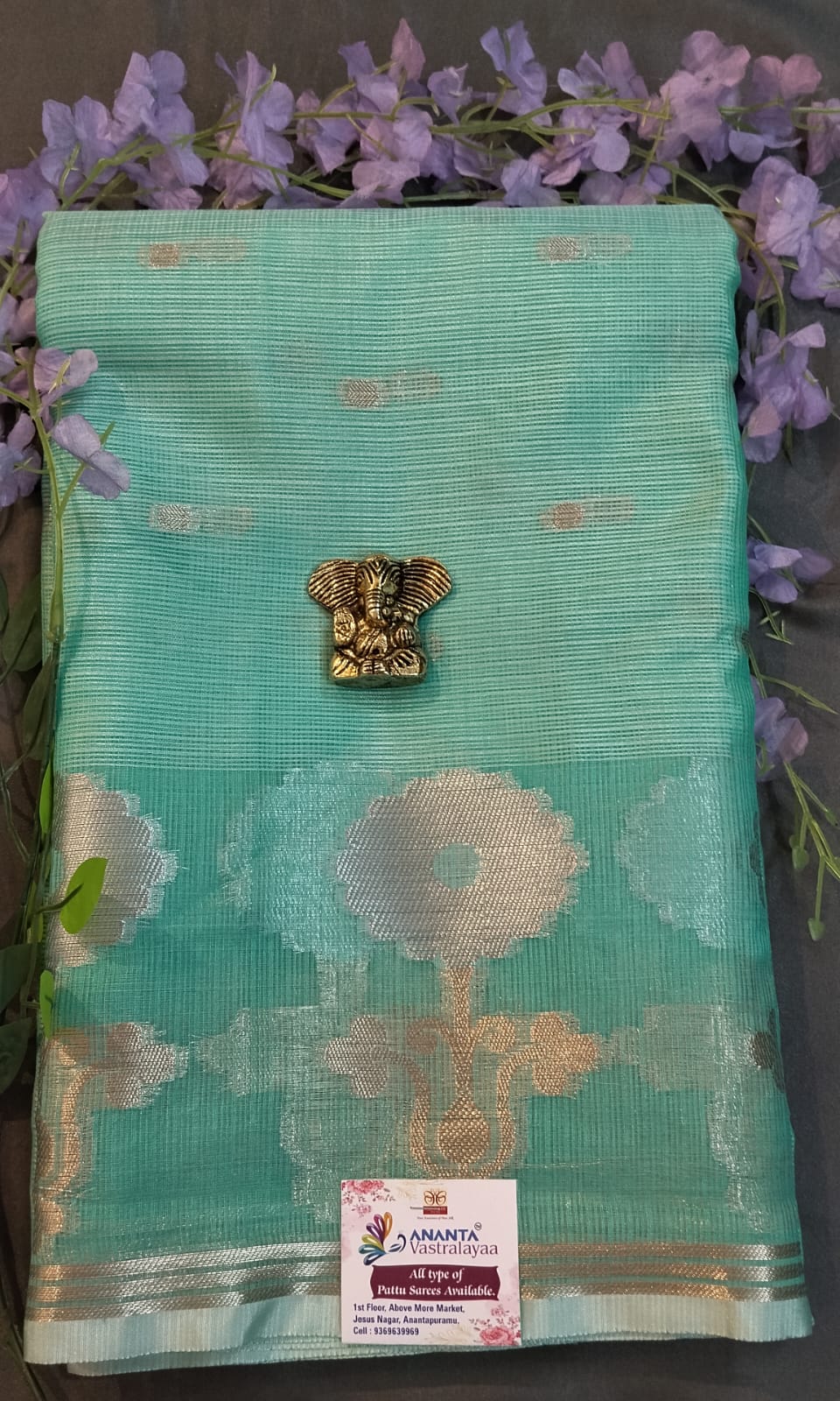 Baby Pink Pure Kota Silk Saree with Zari Work