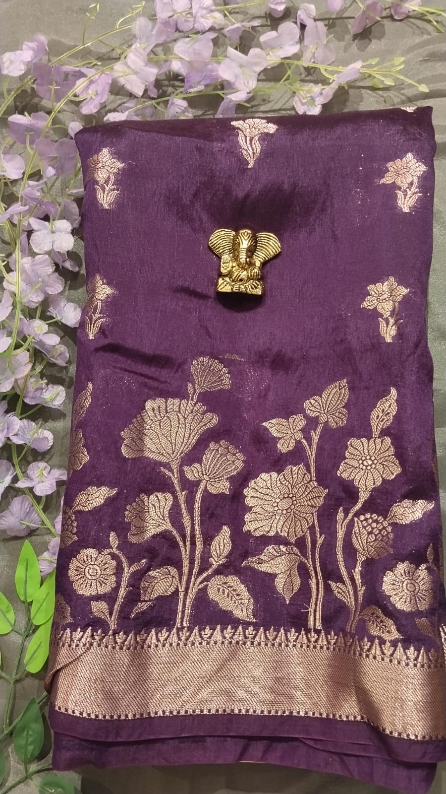 Dark Green Mango Silk Saree with Pichwai Work