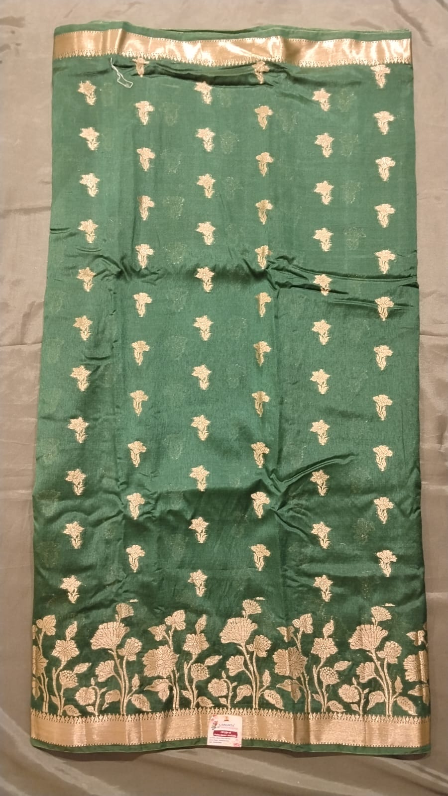 Dark Green Mango Silk Saree with Pichwai Work