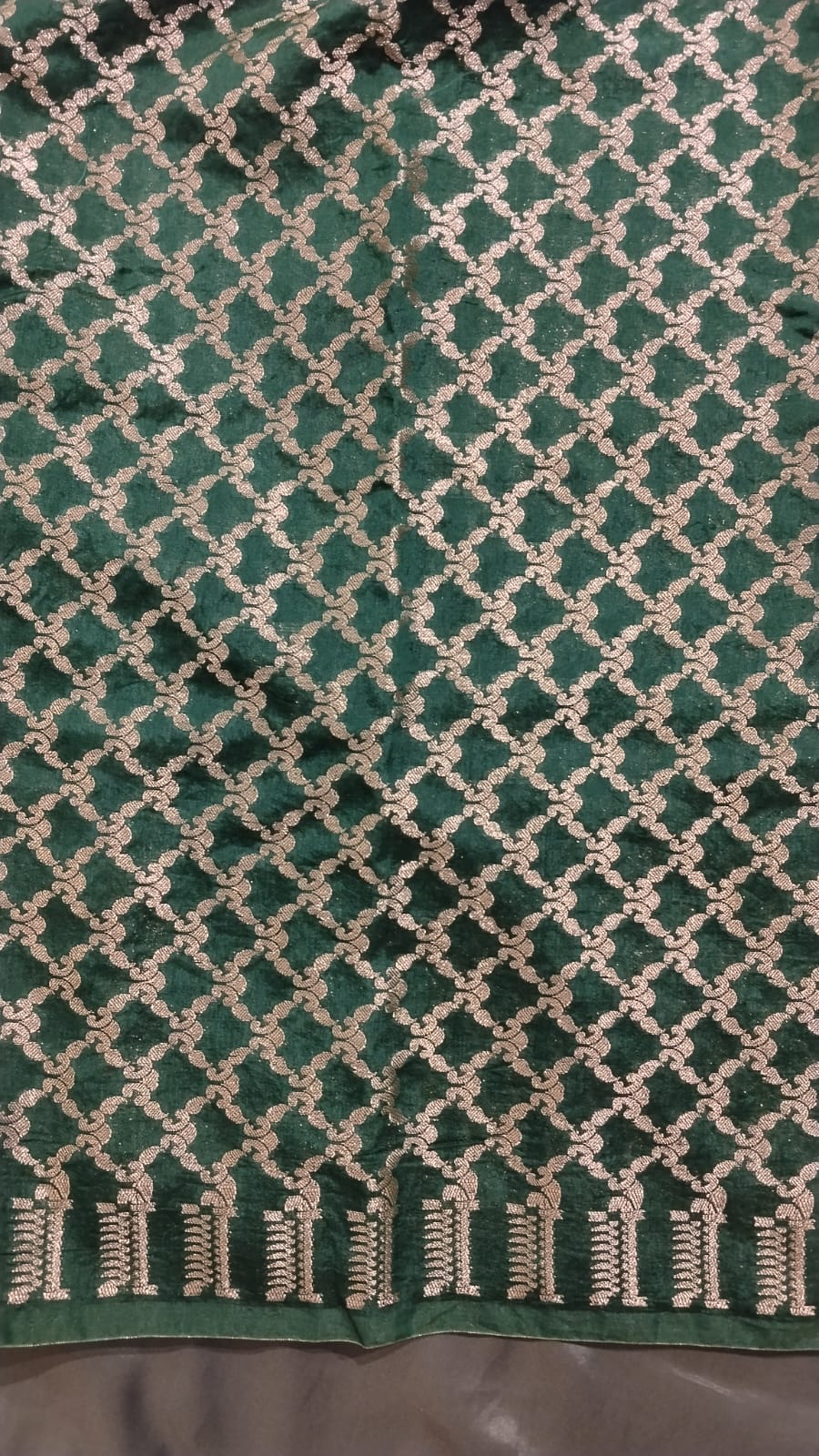 Dark Green Mango Silk Saree with Pichwai Work