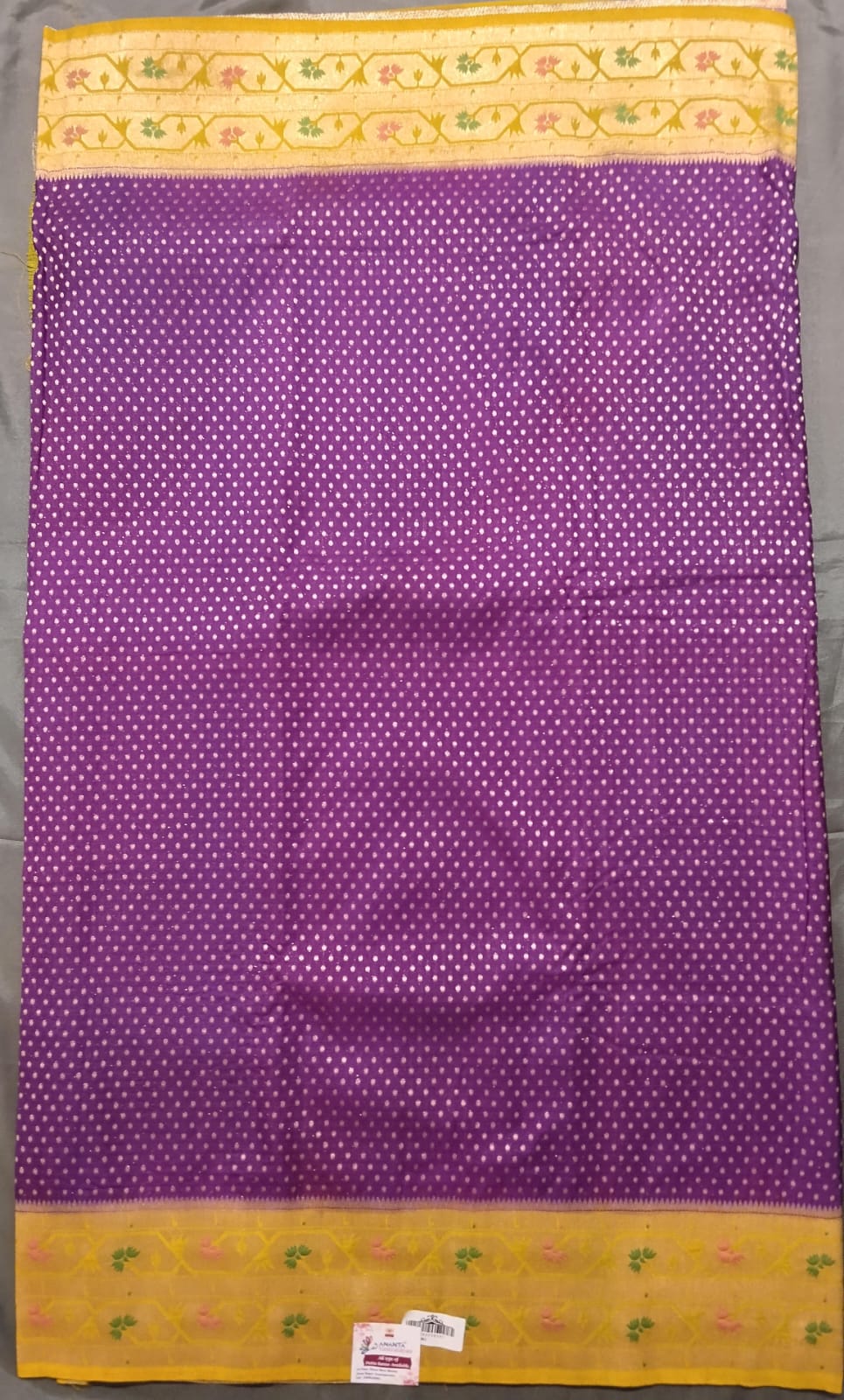 Purple Jarget Butta Silk Saree with Pythoni Border