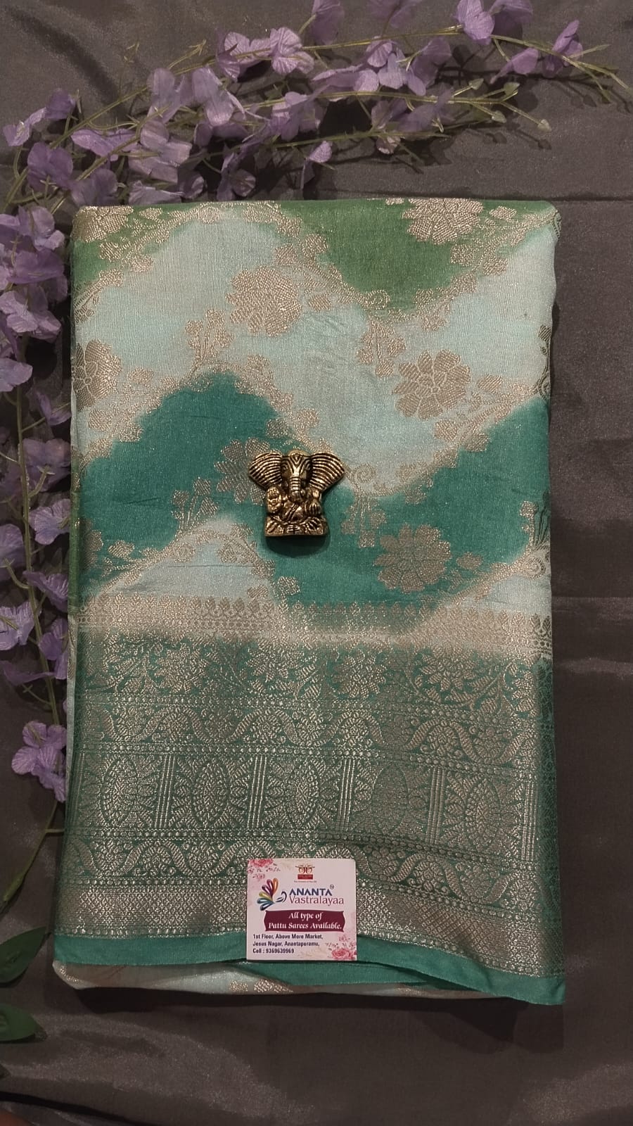 Cream & Multicolor Raw Silk Saree