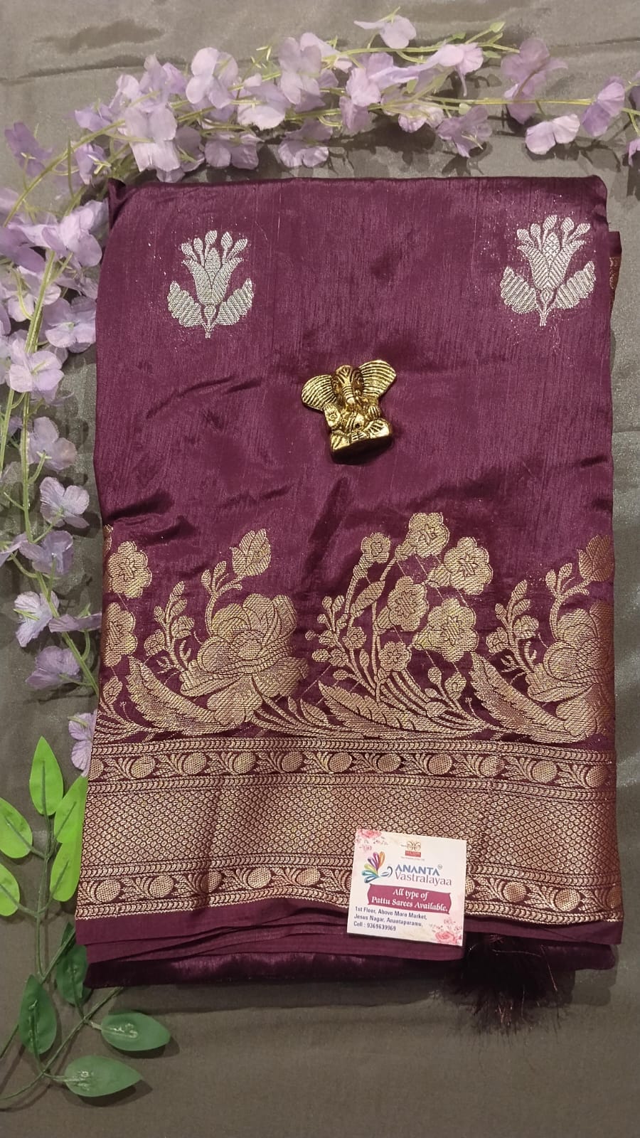 Maroon Red Mango Silk Saree with Zari Work