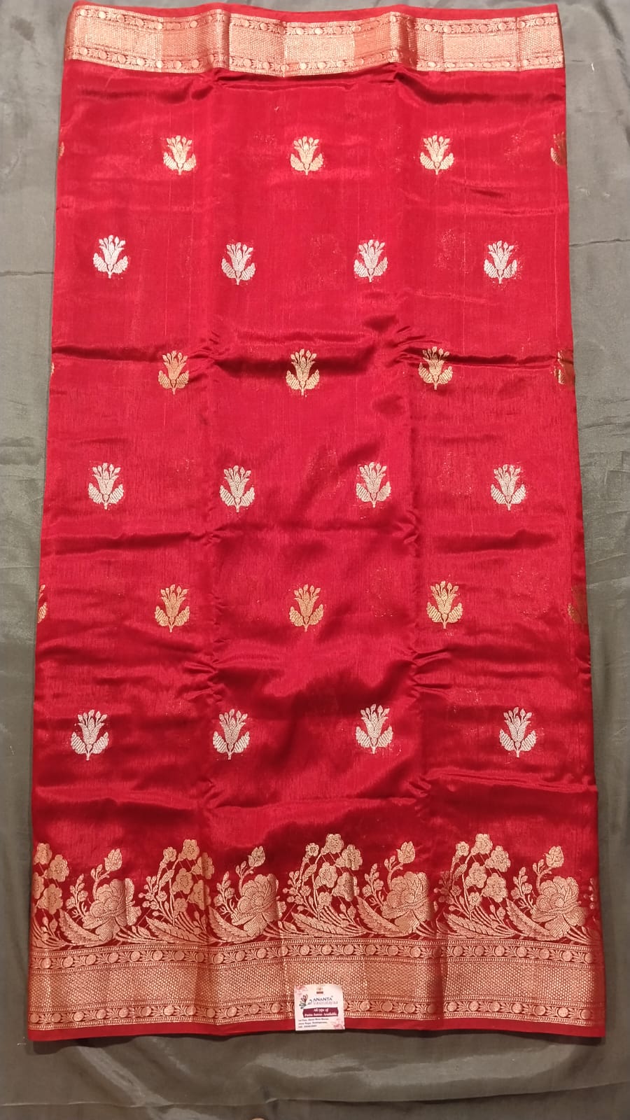 Maroon Red Mango Silk Saree with Zari Work