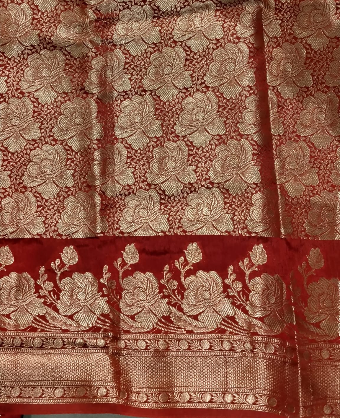 Maroon Red Mango Silk Saree with Zari Work