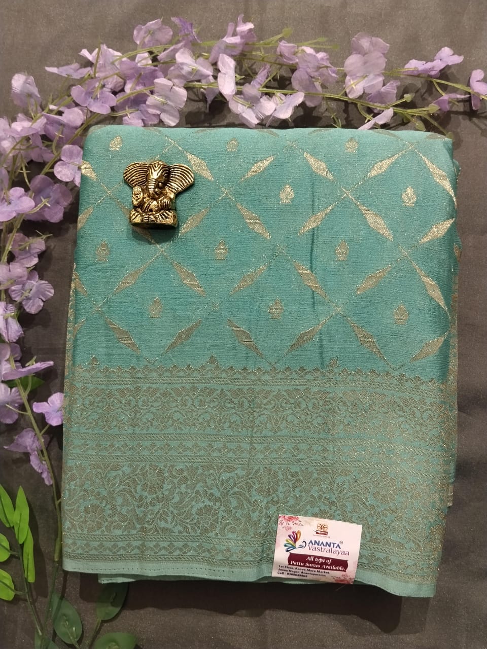 Purple Jarget Viscose Chiffon Saree