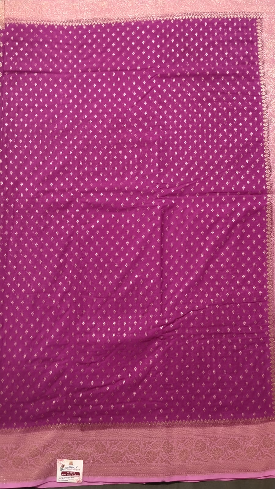 Wine Colour Jarget Micro Butta Silk Saree