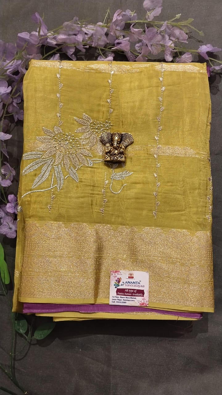 Purple Jarget Silk Saree with Kanchi Border