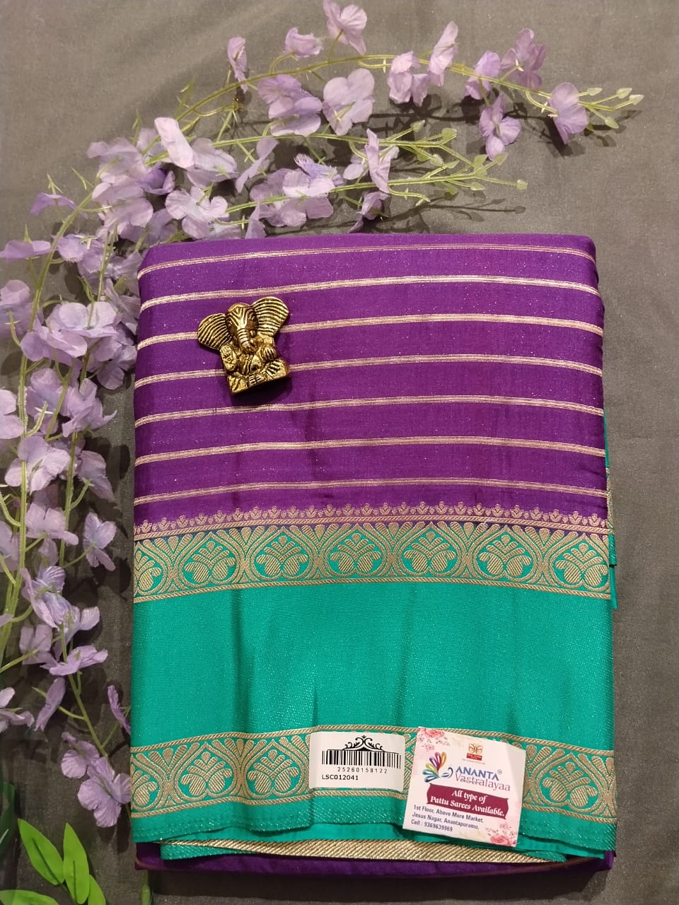 Maroon Chinon Crepe Saree with Gap Border