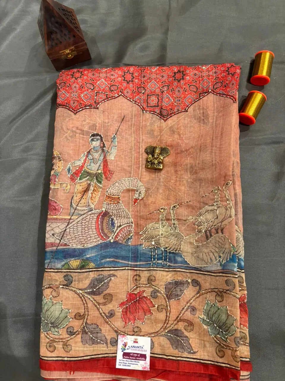 Red Colour Bengal Cotton Saree
