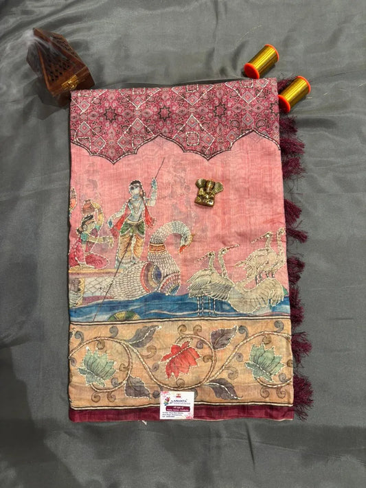 Red Colour Bengal Cotton Saree