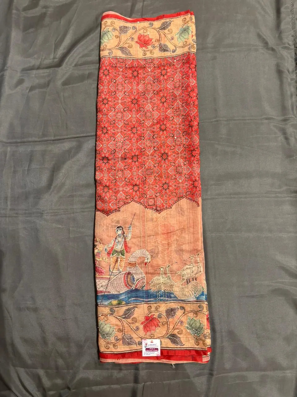 Red Colour Bengal Cotton Saree