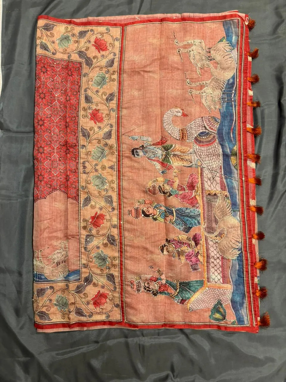 Red Colour Bengal Cotton Saree