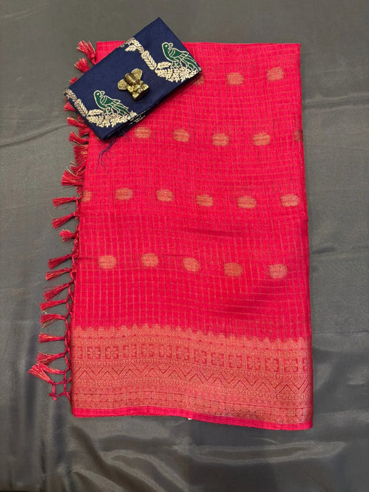 Pink Georgett Saree