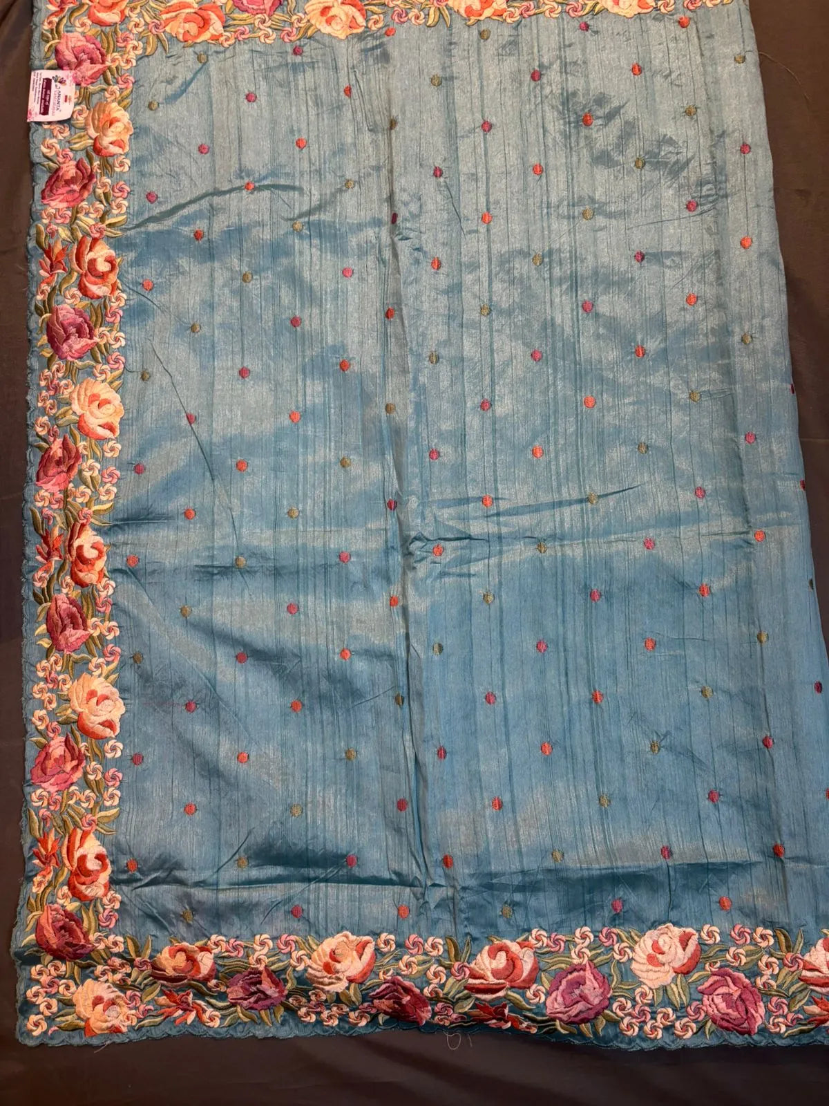 Sky Blue Raw Silk Saree