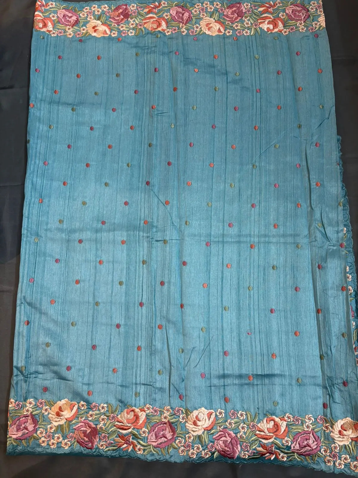 Sky Blue Raw Silk Saree