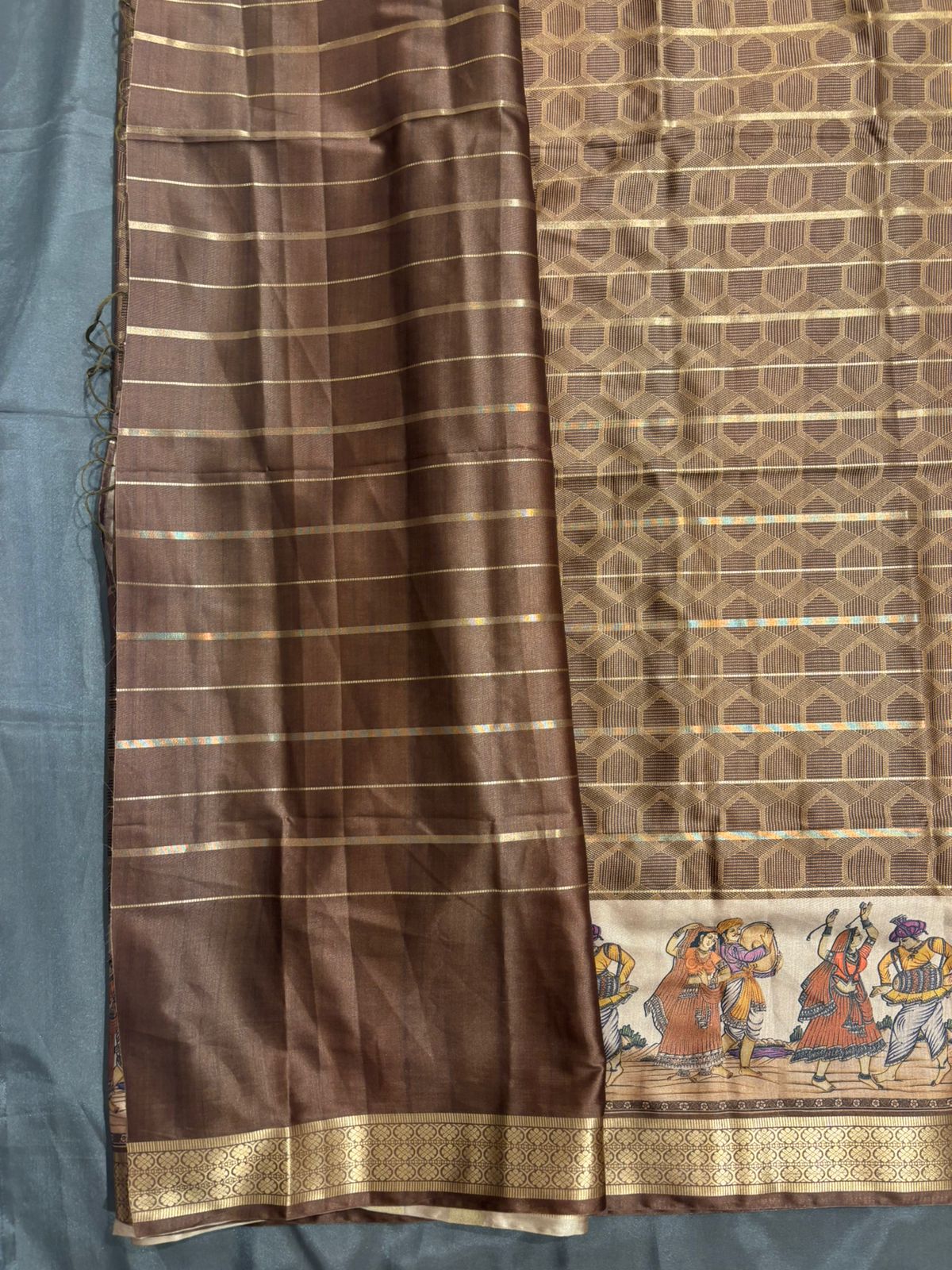 Brown Pure Milan Silk Saree