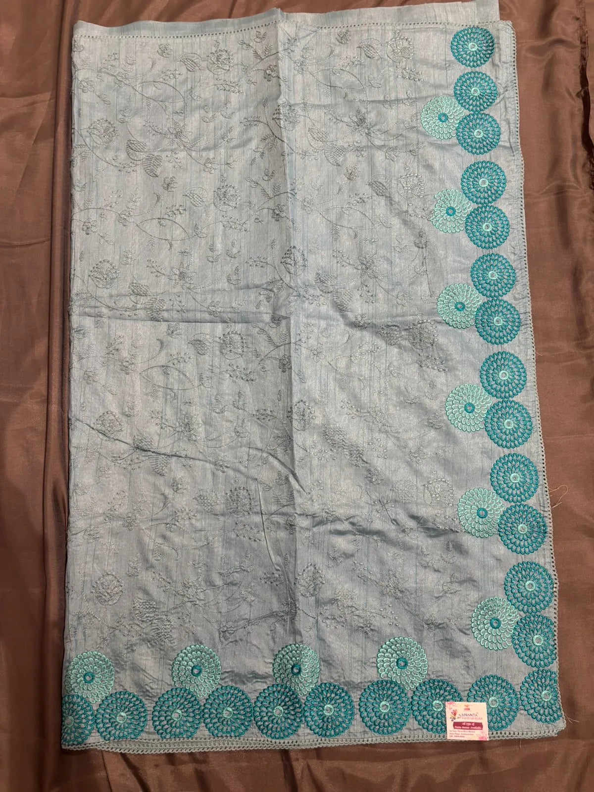 Sky Blue Soft Raw Silk Saree