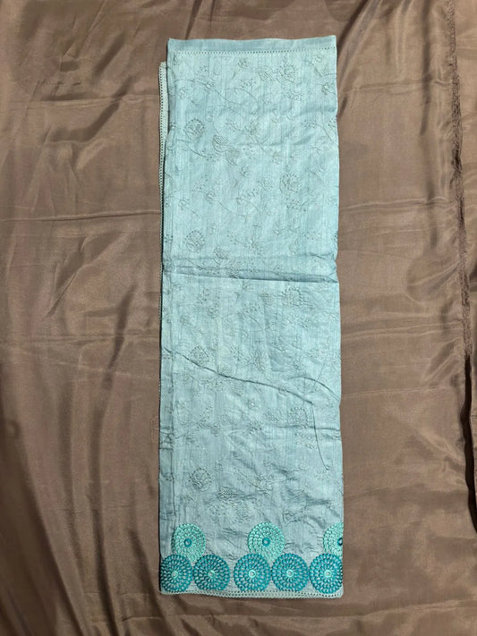 Sky Blue Soft Raw Silk Saree