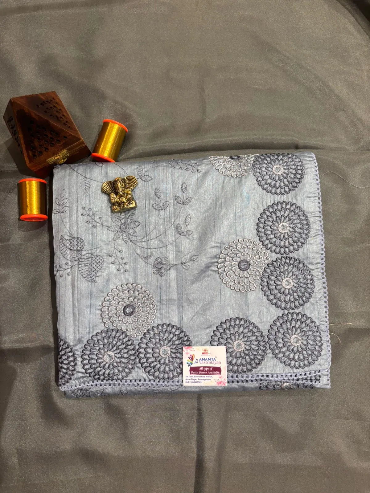 Sky Blue Soft Raw Silk Saree