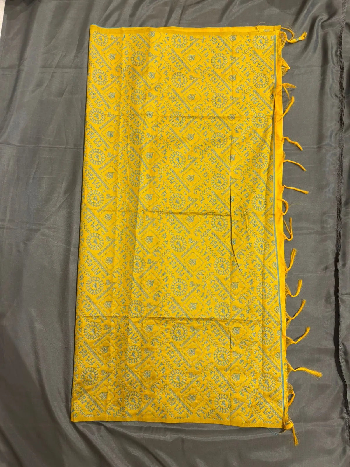 Yellow Raw Silk Saree