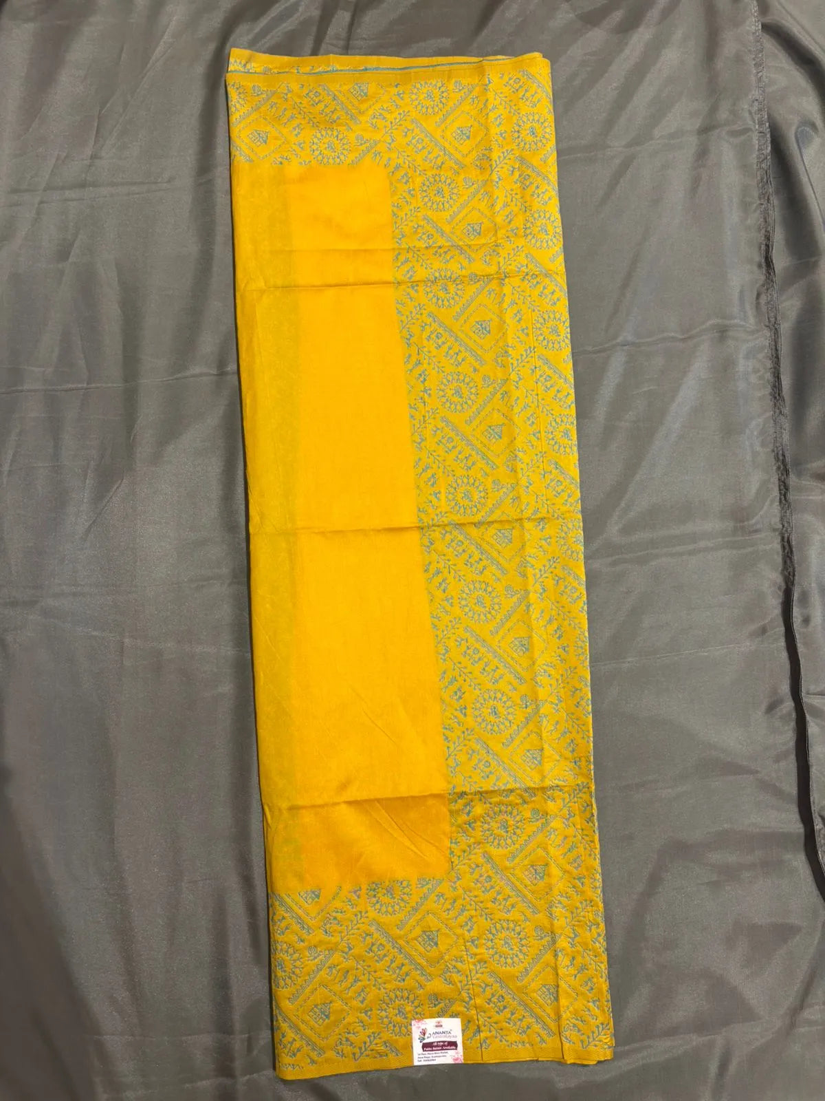 Yellow Raw Silk Saree