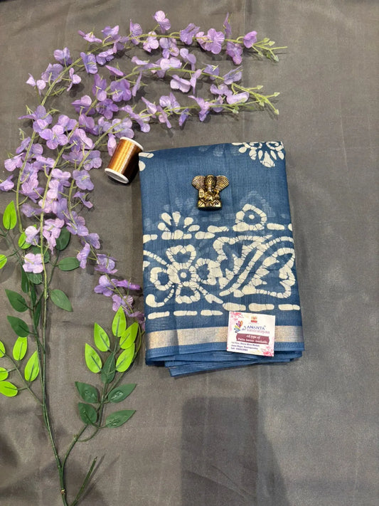 Blue Bagh Printed Cotton Saree