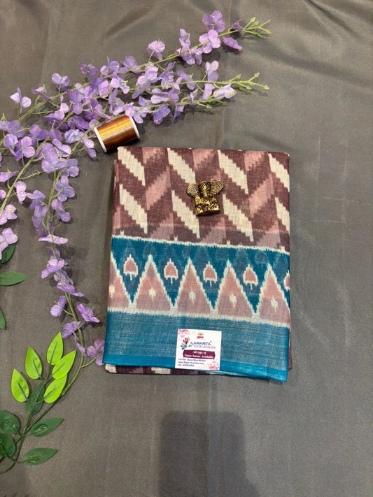 Pink Printed Cotton Saree